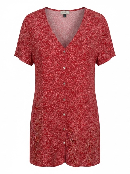 Universal Thread Dresses & Skirts - Women’s Red V-Neck Button Front Women’s Top